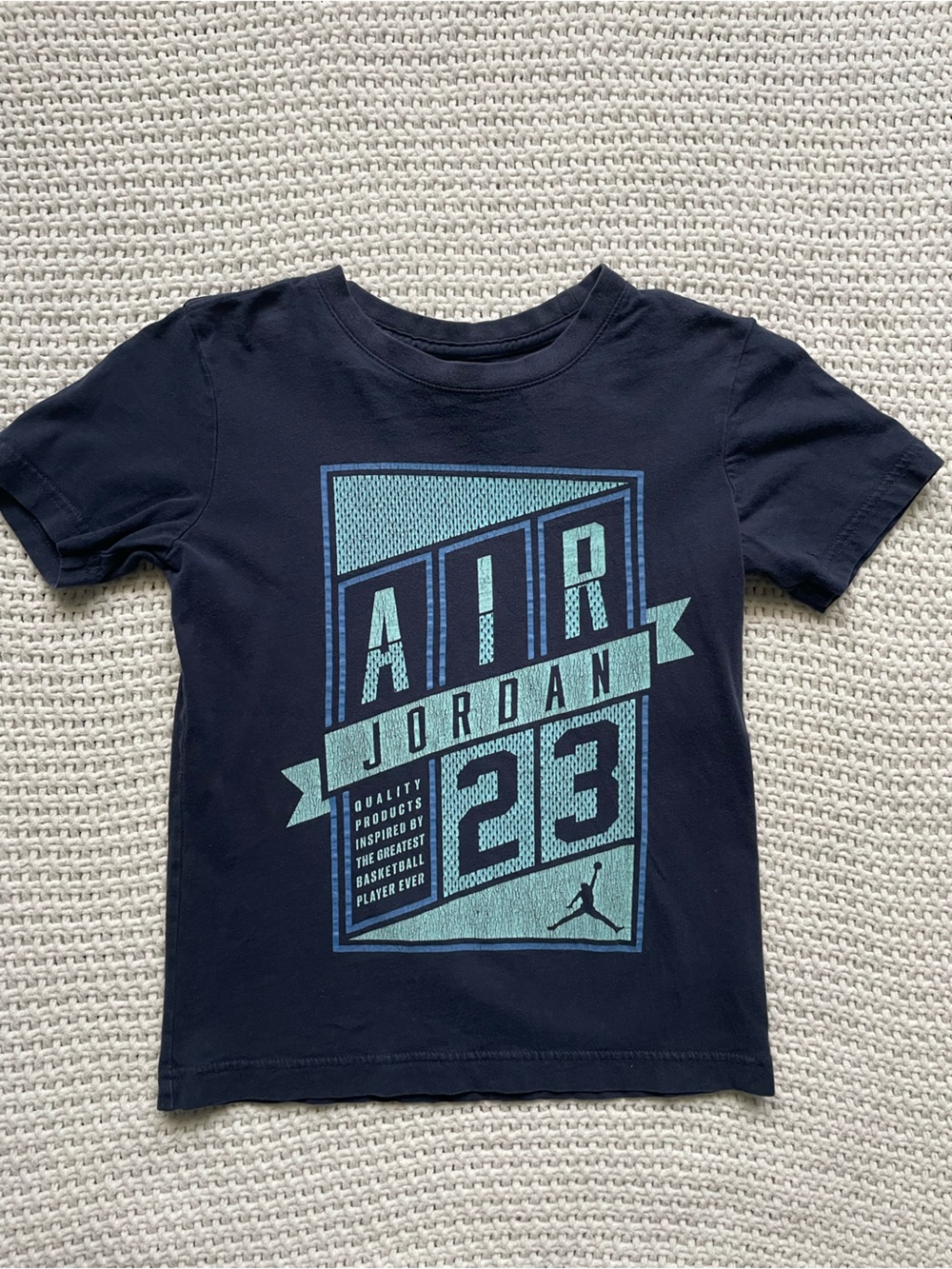 Jordan Boy’s Navy Tee with Light Blue Air 23 Graphic